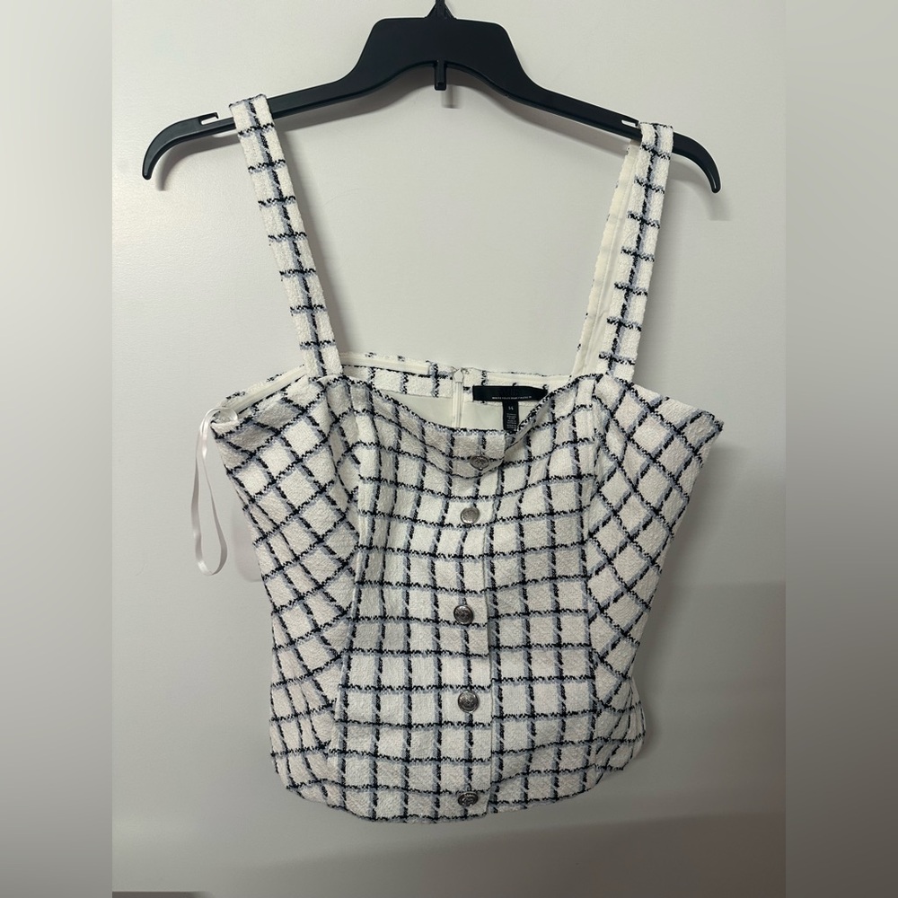 $70! White House Black Market Women’s Plaid Bustier Top Size 14. FREE SHIPPING